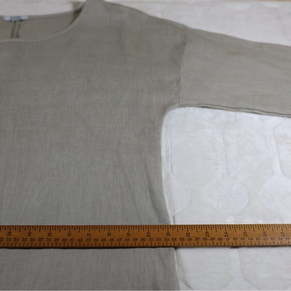 Rosemarine Linen Midi Relaxed Shift Dress Beige Taupe Neutral Minimalist Size M - Picture 7 of 11